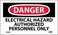 NMC D268AP OSHA Sign, Legend "DANGER - ELECTRICAL HAZARD AUTHORIZED PERSONNEL ONLY", 5" Length x 3" Height, Pressure Sensitive Vinyl, Black on White (Pack of 5)