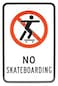 EHAKB Warning Caution Metal Sign Aluminum Sign, Legend No Skateboarding with Graphic, 8" X 12" inch, Black/Red on White