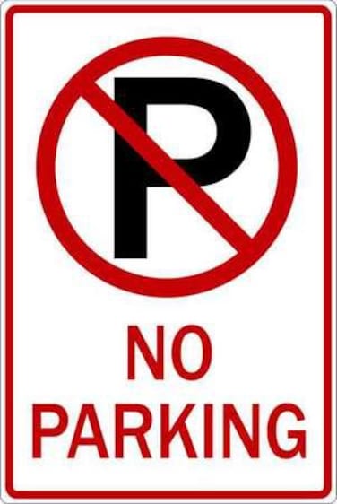 Zing Green Products 2465 Eco Safety Engineer Grade Prismatic Parking Sign, No Parking Symbol, No Parking, 18 x 12 Inch, Red on White