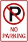 Zing Green Products 2465 Eco Safety Engineer Grade Prismatic Parking Sign, No Parking Symbol, No Parking, 18 x 12 Inch, Red on White