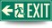 Low Proximity Photoluminescent Exit Sign Running Man (Left Arrow) 15" x 6". Aluminum Code Approved ASTM E2072