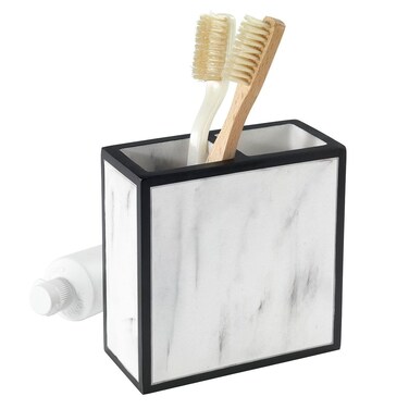 Avanti Linens - Toothbrush Holder, Bathroom Countertop Accessories, Modern Home Decor (Jasper Collection)
