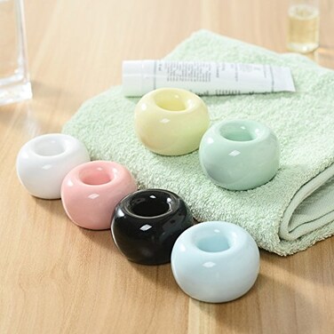 Mini Ceramic Toothbrush Holder, Cute Ceramic Tooth Brush Stand Small Bathroom Toothbrush Holder Ceramic Pen Holder Stand 6 Pcs
