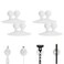 4 PCS Suction Cup Toothbrush Holder for Mirror, Electric Toothbrush Hanger Wall Mounted for Bathroom, Waterproof Multifunctional Hook for Towel, Key and Razor White