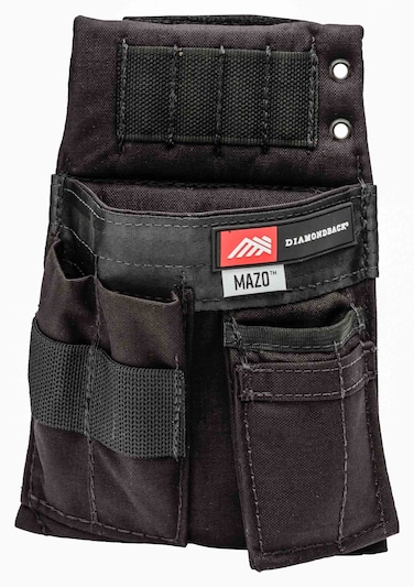 Diamondback Mazo Tool Pouch - Right-Sided Small Tool Pouch - Ideal Carpenter &amp; Electrician Tool Pouches for Hand Tools, Drivers &amp; Drill Bits - Modular Hook &amp; Loop Small Tool Belt Pouches (Black)