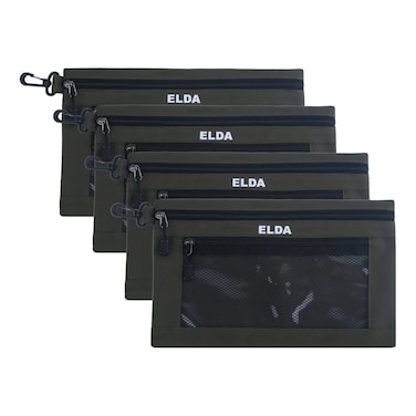 ELDA Tool Bag with Zipper Waterproof Organizer and Storage for Men Heavy Duty Tool Pouch Multi-Purpose Clip on Zipper Pouch Tote Bag,5pack