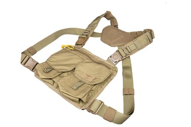 Atlas 46 Double Cargo Tool Chest Panel with 2 Flapped Hook and Loop Pockets, Large Zipper Pocket, Adjustable Straps - Berry Compliant - Made in the USA