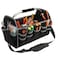 UISKOOPW Electrician Open Top Tool Tote Bag, Material Tool Carrier with 16 External Pockets, Steel Handle and Shoulder Strap