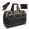 GoldskyUS 15 Inch Wide Mouth Tool Bag with Water Proof Molded Base Tool Storage Bag Multi-Functional Large Capacity Wearproof &amp; Waterproof Tool Tote Bag (Green 15 Inch)
