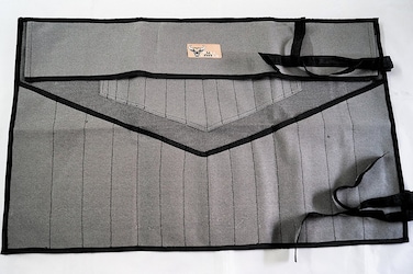 BULL TOOLS 28 Pocket Hand Crafted H.W. PVC Laminated Waterproof 18 Oz. Ballistic Polyester Oxford Canvas Garage Ready Metric/SAE Wrench &amp; Tool Bag Roll Up Pouch - Olive Drab - (Tools are not included)