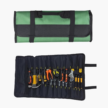Portable Tool Roll Bag Tool Handheld Bag Multi Pockets Organizer Emergency Tool Kit for Maintenance,Electrician,Installer,Woodworkers (Green)