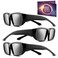 Solar Eclipse Glasses 2024 Approved (3 PACK) Plastic Solar Eclipse Viewing Glasses -AAS, CE &amp; ISO Certified Solar Eclipse Glasses, Solar Eclipse Sunglasses for Kids &amp; Adults - Black, 3-Pack