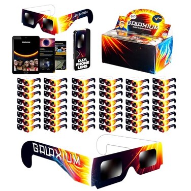 Galaxium Solar Eclipse Glasses AAS Approved 2024 - [50 Pack] Trusted for Direct Solar Eclipse Viewing - ISO 12312-2 &amp; CE Certified