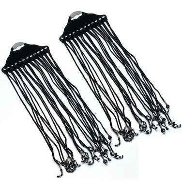 24Pcs Black Anti-slip Nylon Eyeglass Strap Safety Glasses Holder Lanyard Chain Rope Reading Sports Eyewear Retainer Cord Neck Strap for Kid Teen Adult