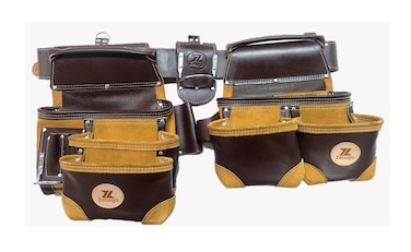 Zeluga 20-112 Heavy Duty Leather Framer Tool Bag Set, Coffee