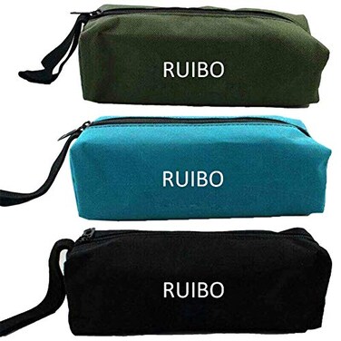 Ruibo Small Canvas Zipper Bags/Multi-purpose Tool Pouch Tote Bags Storage Organizer with Hanging Loop for Screwdrivers,Pliers,Nut Drivers Gifts to Men/Women