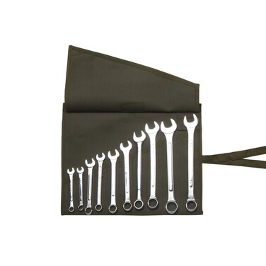 BULL TOOLS Wrench Organizer &amp; Tool Roll Up Pouch Bag Dyed &amp; Sand Washed 100% Cotton Duck Canvas Wrench &amp; Tool Bag 11 Pocket - Olive Drab - (Tools are not included)