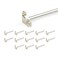 Renovators Supply Manufacturing Brushed Satin Nickel Carpet Runner Rod Set for Staircases 39 5/8 Inches L 1/2 Inch Dia Durable Tarnish Resistant Brass Tubes with Holder Bracket Hardware Pack of 13