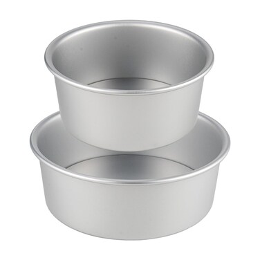 LepoHome Round Cake Pan Set - 6" and 8" Aluminium Cake Pans with Removable Base Round Cake Baking Pans for Birthdays Wedding and Home Party