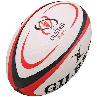 Gilbert Ulster Rugby Replica Ball, Size 5, Red &amp; Black