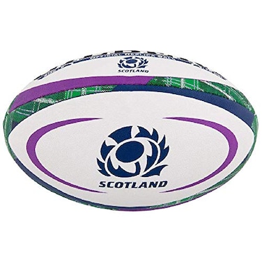 Gilbert Scotland Replica Supporter Tartan Rugby Union Ball White - Mini