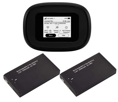 C5G Bundle   Inseego Verizon 5G and 4G LTE MiFi M1000 Hotspot Bundled with 2 Batteries (1 Stock + 1 Extra)   Connect up to 15 WiFi Devices and 1 Wired   Great for Remote Workers Wi-Fi 2.4 GHz &amp; 5 GHz