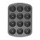 GoodCook Everyday 12-Cup Nonstick Steel Mini Fluted Cake Pan, Gray