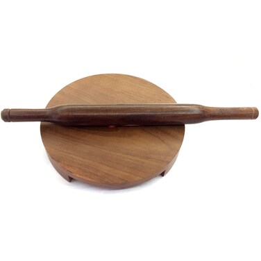 Sriyug Wooden Rolling Pin Rolling Board Roti Maker Wooden Chakla Belan Handmade Kitchen Item Rolling Pin Board Roti Maker Phulka Maker Rolling Round Chapati Maker For Home And Kitchen