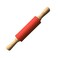 1 Piece Small Silicone Rolling Pin Nonstick Silicone Roller Pin Wooden Handle Pizza Roller Tortilla Dough Roller for Baking Home Kitchen Cake Bread Cookie Dumpling, 9 Inch, Red