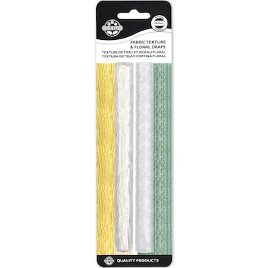 JEM Fabric Texture &amp; Floral Drape, Roller, 6.3 inches