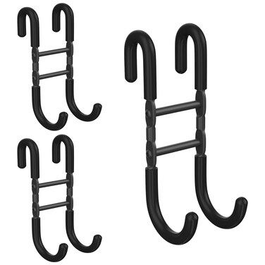 3 Pack Over Shower Door Hooks,Black Towel Hooks for Bathroom Frameless Glass Shower Door and Kitchen,for Bathing Suits,Robe,Towel,Squeegee,Loofah