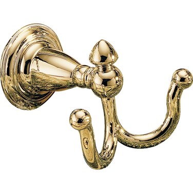 Delta Faucet 75035-PB Victorian Double Robe Hook, Polished Brass,4.50 x 8.60 x 0.03 inches
