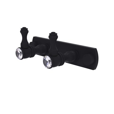 Allied Brass CC-20-2 Carolina Crystal Collection 2 Position Multi Decorative Hook, Matte Black