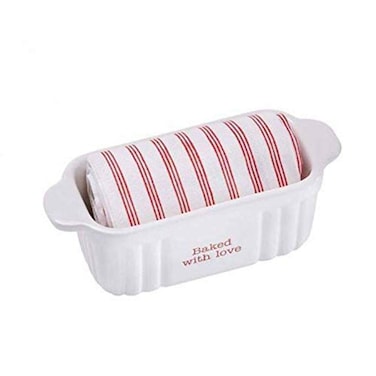 Mud Pie BAKED HOLIDAY MINI BAKER SET, 2 1/2" x 7" x 3"   towel 26" x 18