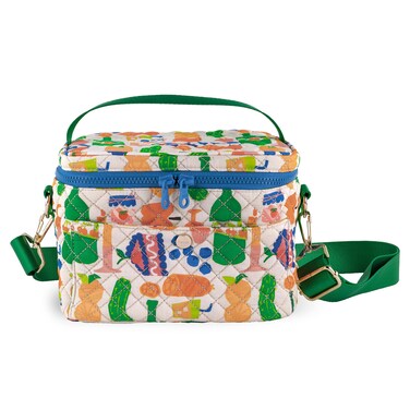 ban.do Cooler Lunch Bag, Insulated Bag with Shoulder Straps for Adults, Zipper &amp; Pocket, Soft Sided Quilted Lunch Tote, Cute Portable Lunch Bag, Charcuturie Party