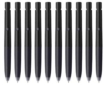 Bren Zebra Blen Retractable Ballpoint Pen Fine Point 0.5mm Black Shaft Black Inks BAS88-BK 10 Set With Kanji LOVE Sticker, 3.66 x 0.59 x 0.7 Inches