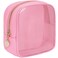 Clear Cosmetic Bag Mini Makeup Bag Women Small Cosmetic Bag for Purse Zipper Cute Pouches Make Up Travel Toiletry Essentials Preppy Purse Organizer Bags (Pink)
