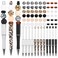 PAFUWEI 12 Pcs Beadable Pens Bulk with Wooden Pen Beads, Rotating Retractable Bead Pens Crystal Spacer Beads Set DIY Beadable Pens Ballpoint Pens Black