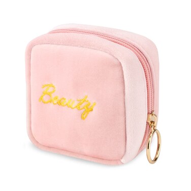 SIDESUGAR Small Makeup Bag Mini Pouch Portable Mini Make Up Bag for Purse Extra Small Makeup Bag Lipstick Holder for Women and Girls(Pink)