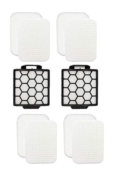 4+2 Replacement Filter Set for Shark Navigator Pet Plus CU50WM, NV150, NV251,NV255 and Zero-M Self-Cleaning Brushroll Pet Pro ZU51, ZU62,ZU62C,ZU60 Uprights, Parts 1238FT60 &amp; 1239FT60