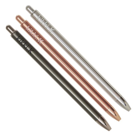kikki.K Everyday Essentials Designer Collection - Metal Retractable Ballpoint Pen 3Pk Metallics, Features a Metal Barrel, Mix and Match Colors with our Everyday Essentials &amp; Signature Edition Ranges