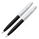 Sheaffer 100 Nickel Trim Ballpoint &amp; 0.7mm Pencil Set, Brushed Chrome Cap, Glossy Black Barrel (E9931351-30)