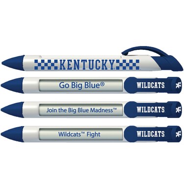 Greeting Pen University of Kentucky Wildcats Rotating Message Pens - 4 Pack (8001) Officially Licensed Collegiate Product