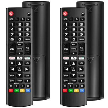 (Pack of 2) Universal Remote for LG Smart TV, Compatible with All LG TV Remote Control LCD LED OLED UHD HDTV 3D 4K Smart TV Models, Replacement Remote for LG Smart TV with Netflix Amazon Shortcuts Key