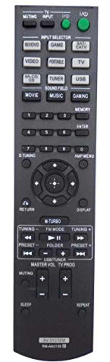 Universal Remote Compatible for Sony RM-AAU135 RMAAU135 STR-KM3 STRKM5 Audio/Video Receiver Remote Control