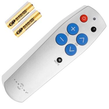TabTime Simple Tv Remote, Easy to Use and Set Up Dementia Products for Elderly, Simple Tv for Seniors, Universal Tv Remote for Seniors, Needs Original Remote to Program