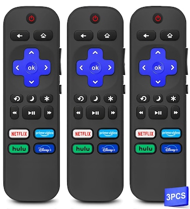 3PCS Replacement Remote Control for All Roku TVs, Replacement Remote for TCL TV, forHisense, Onn, Insignia, Sharp, Westinghouse, Element, JVC Roku Smart TVs