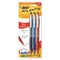 BIC Atlantis Bold Retractable Ballpoint Pen, Bold Point (1.6mm), Assorted Colors, Comfortable Rubber Grip, 3-Count