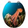Round Toilet Seat octopus blue water coral Resin Toilet Seat Quietly Slow Close with Quick-Release Hinges Toilet Seat with Cover Easy to Clean Install