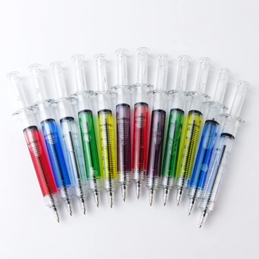 YOOHUA 36PCS Syringe Pens, Retractable Fun Multi Color Novelty Pen for Nurses, Nursing Student School Supplies, Birthdays, Stocking Stuffers and Party Favor Gift